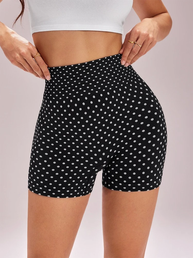 

Women's Clothing 2026 Summer Yoga Shorts Casual Sexy Polka Dot Running Fitness Shorts Sportswear High Waist Tights Gym Outfit