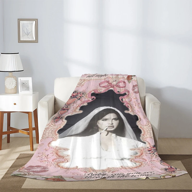 

Lana Del Rey Decorative Sofa Blanket Thick Blankets for Winter Hot Album Pop Singer Microfiber Bedding Knee Warm Fleece Nap Home