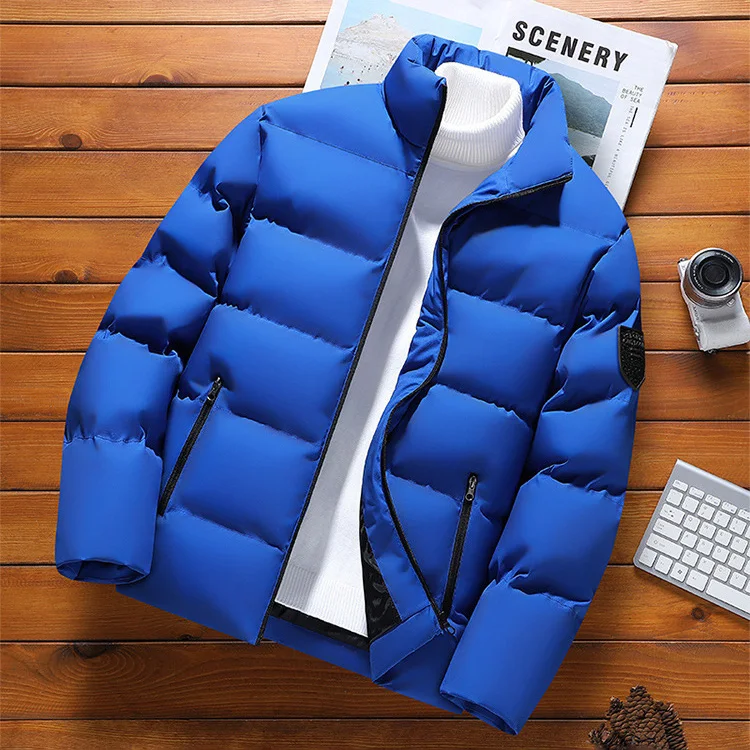 2025 homem parkas para baixo casaco de inverno moda engrossar gola zíper masculino outerwear manga longa casual versátil jaqueta masculina
