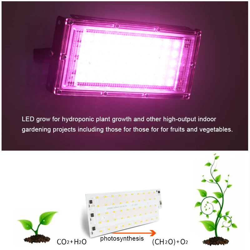 Reflector Led de espectro completo, lámpara de crecimiento de plantas, proyector de luz de calle hidropónica, 1/4 piezas
