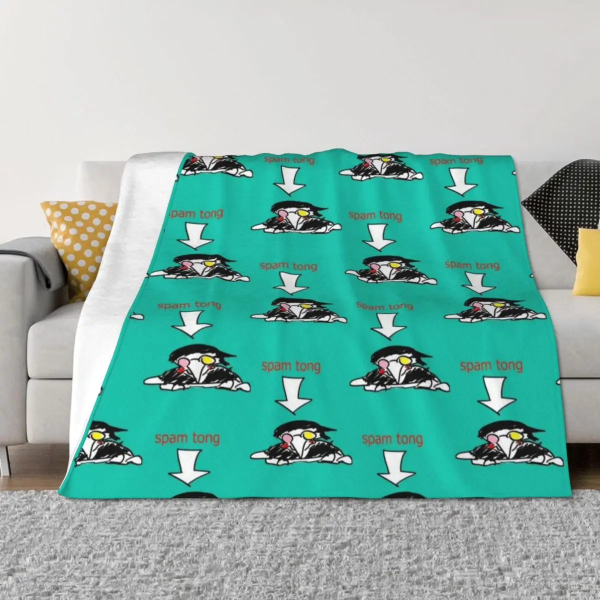 

Deltarune Spamton Throw Blanket Luxury Thicken valentine gift ideas Shaggy Sofa Blankets