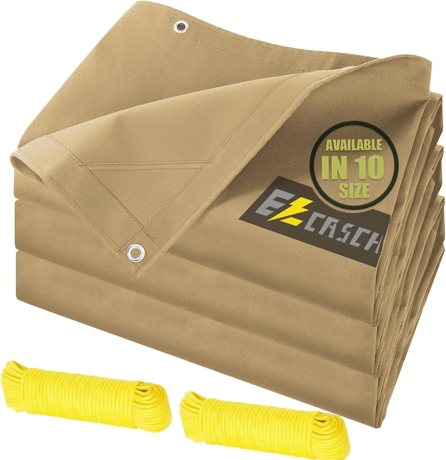 

6’x8’ Canvas Tarps Heavy Duty Waterproof Tarpaulins with Aluminum Grommets,UV Resistant, 22Mil Multipurpose Drop Cloth, 14oz Cov