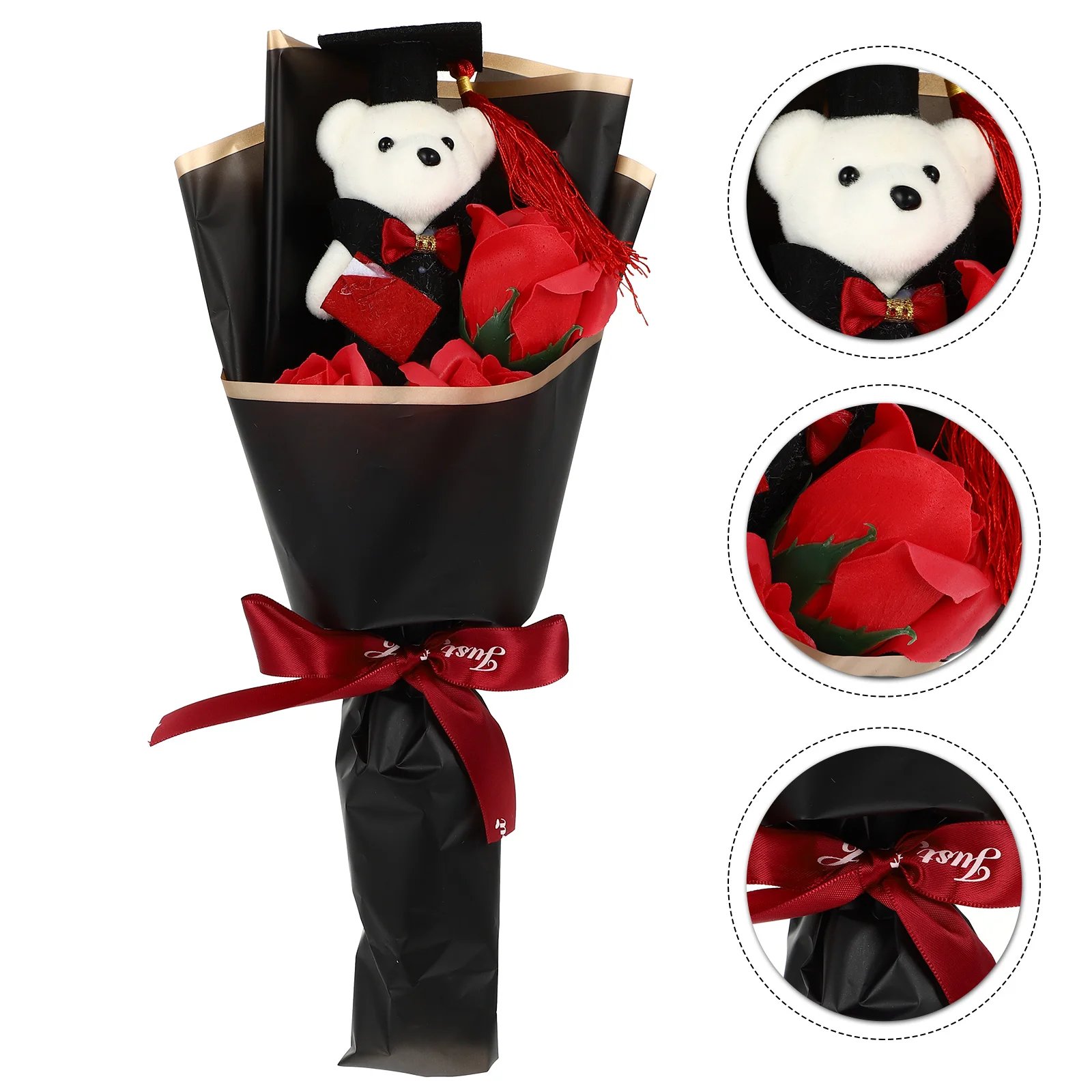 

Graduation Bouquet Artificial Flower for Season Bear Fake Bouquets Gifts Lovely Decoration Chic Cartoon