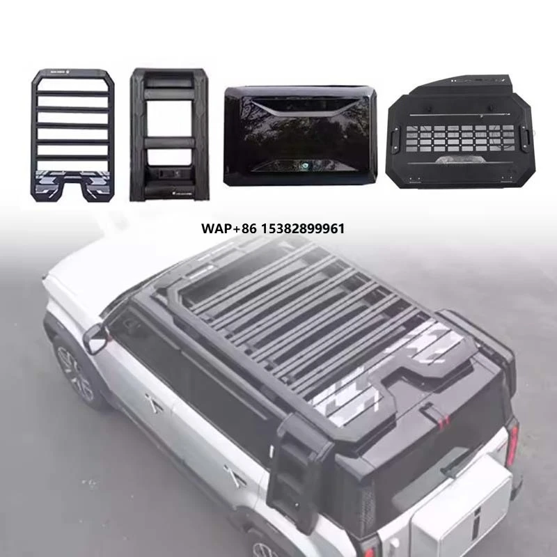 Off-road Upgrade 4-pieces Side Ladder Reinforced Roof Rack Side Window Mesh Side Storage Bag for Icar 03 Accessories