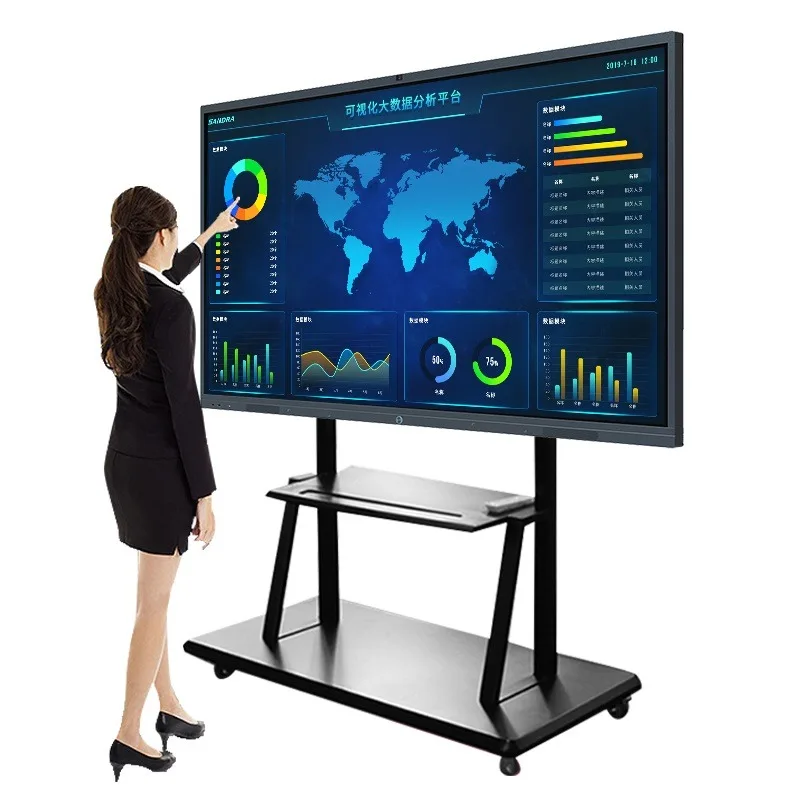 65 75 86 98 inch educational finger infrared touch screen electronic digital smart board portable interactive whiteboard