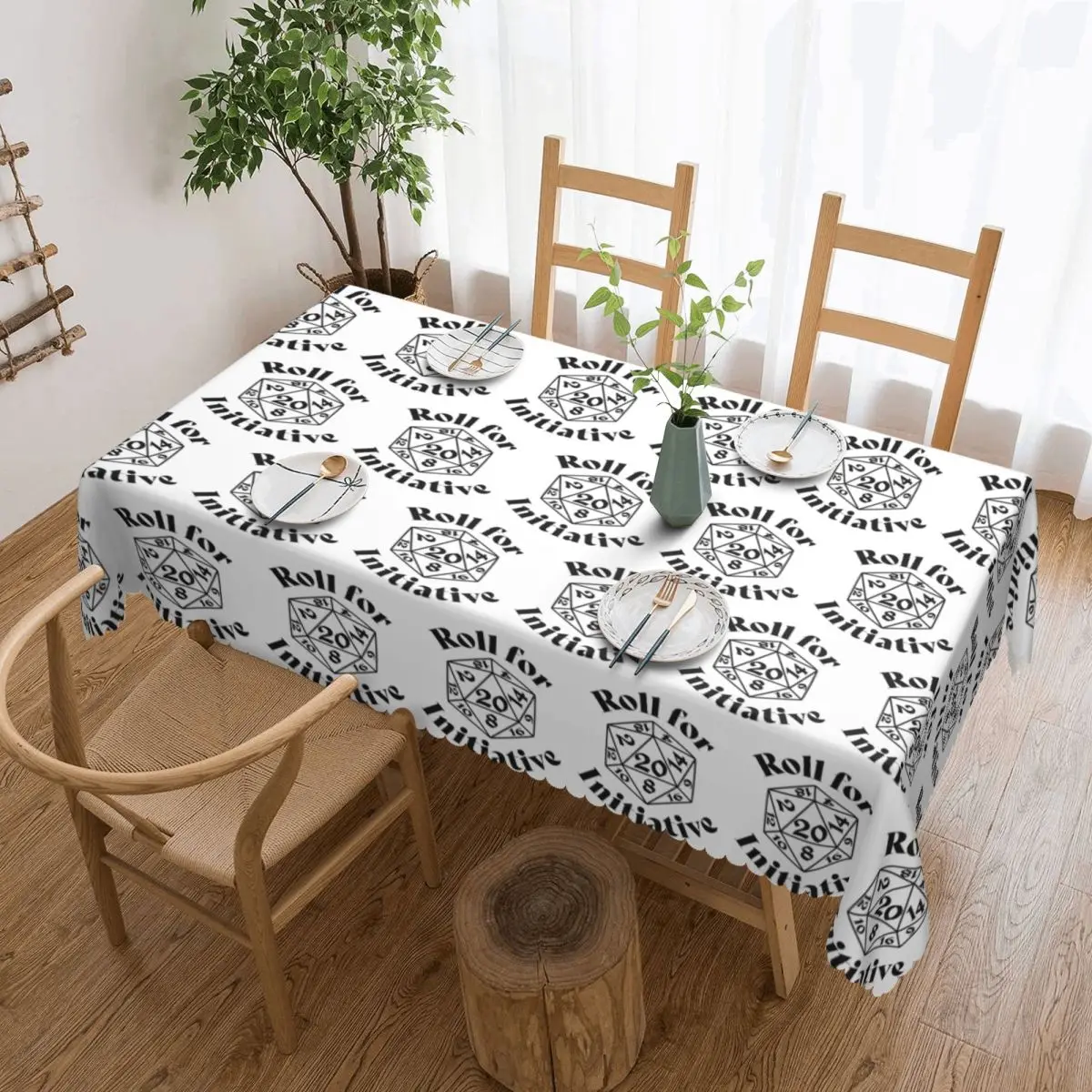 Roll For Initiative Dnd Game Tablecloth Restaurant Kitchen Rectangular Tablecloth Tablecloth Outdoor Dining Table Cover