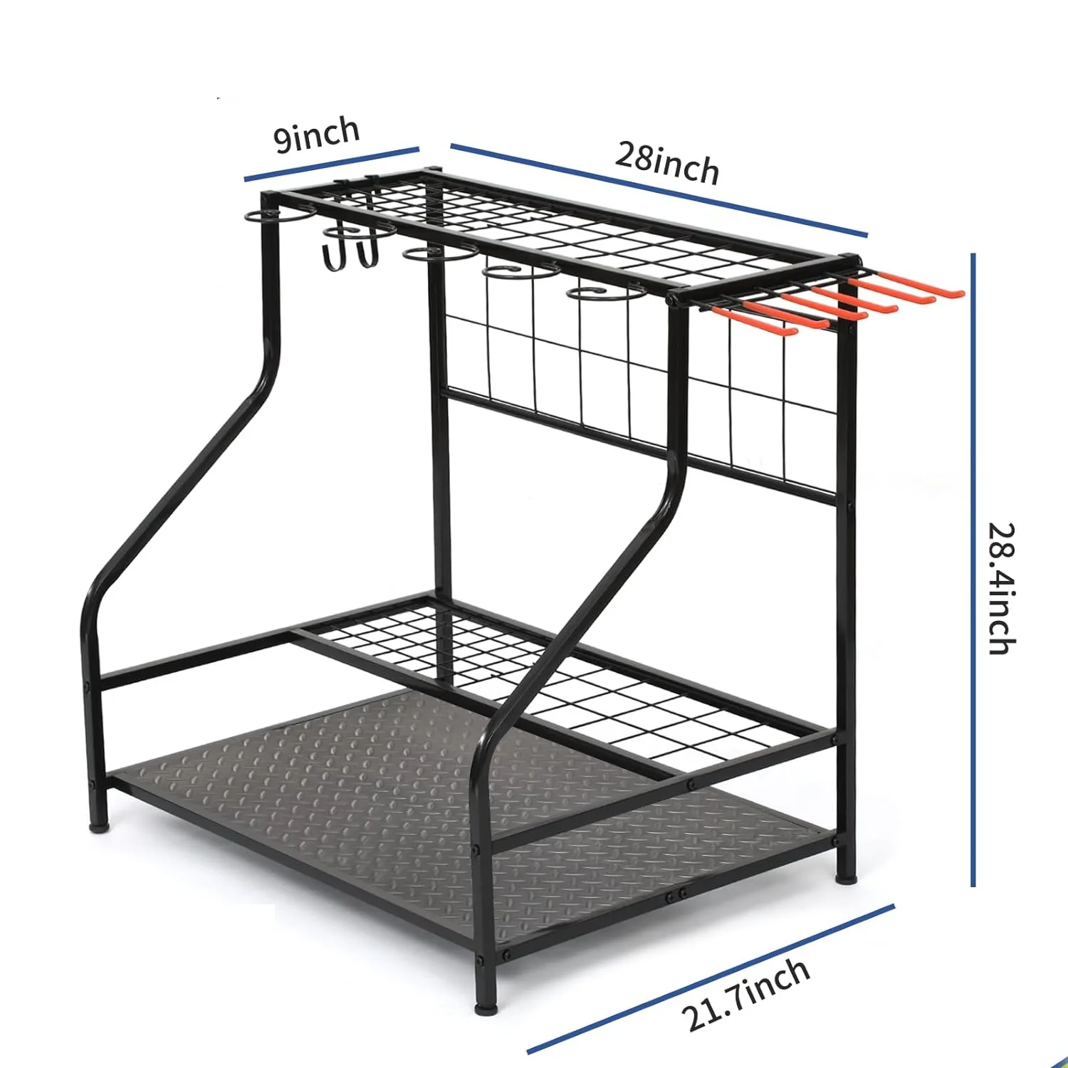

Wrought iron garden tool rack indoor and outdoor tool storage rack