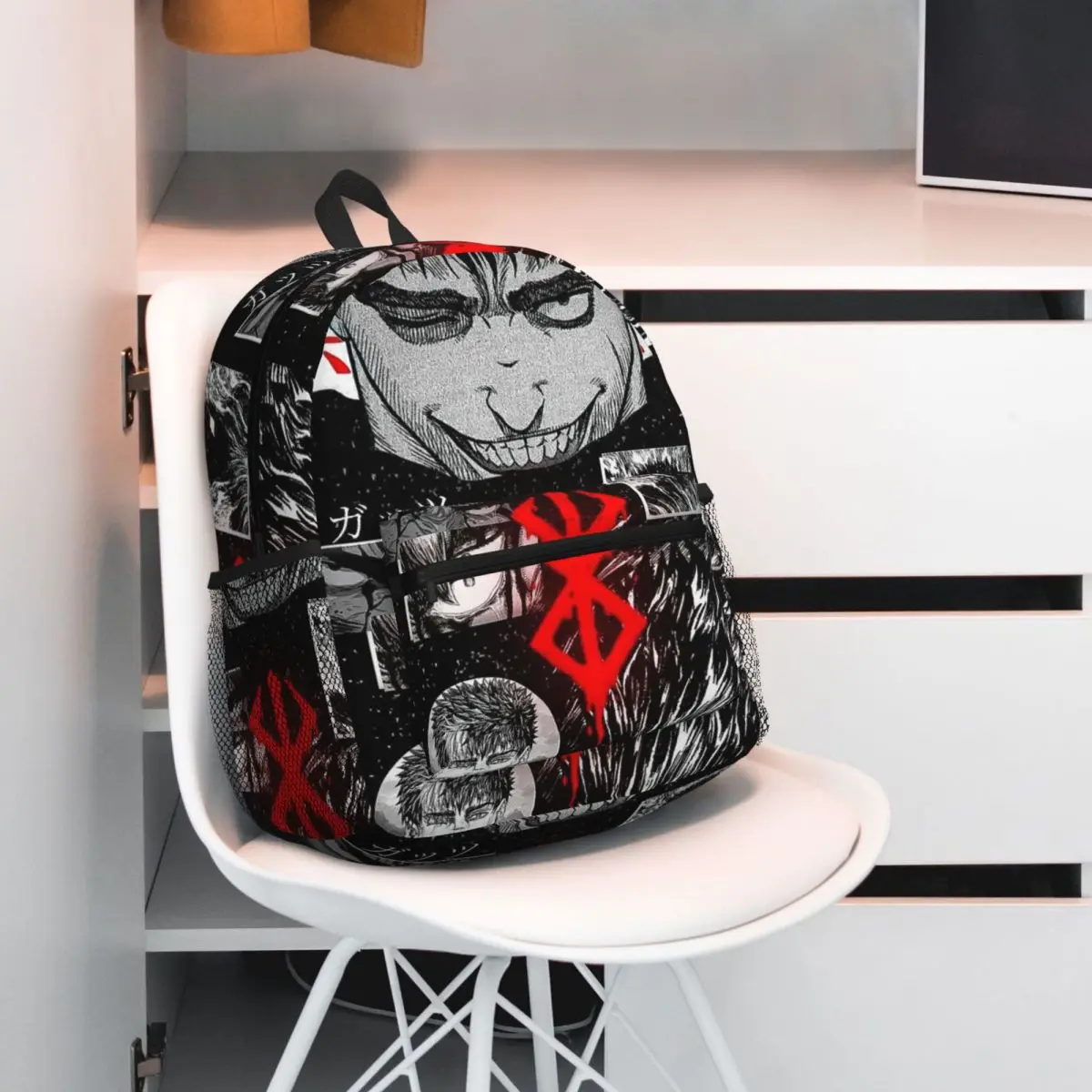 Berserk Sacrifice Mark Demon Sword and Magic Student حقيبة ظهر مدرسية للمشي لمسافات طويلة والسفر Daypack حقيبة كتب عصرية حقائب كتف