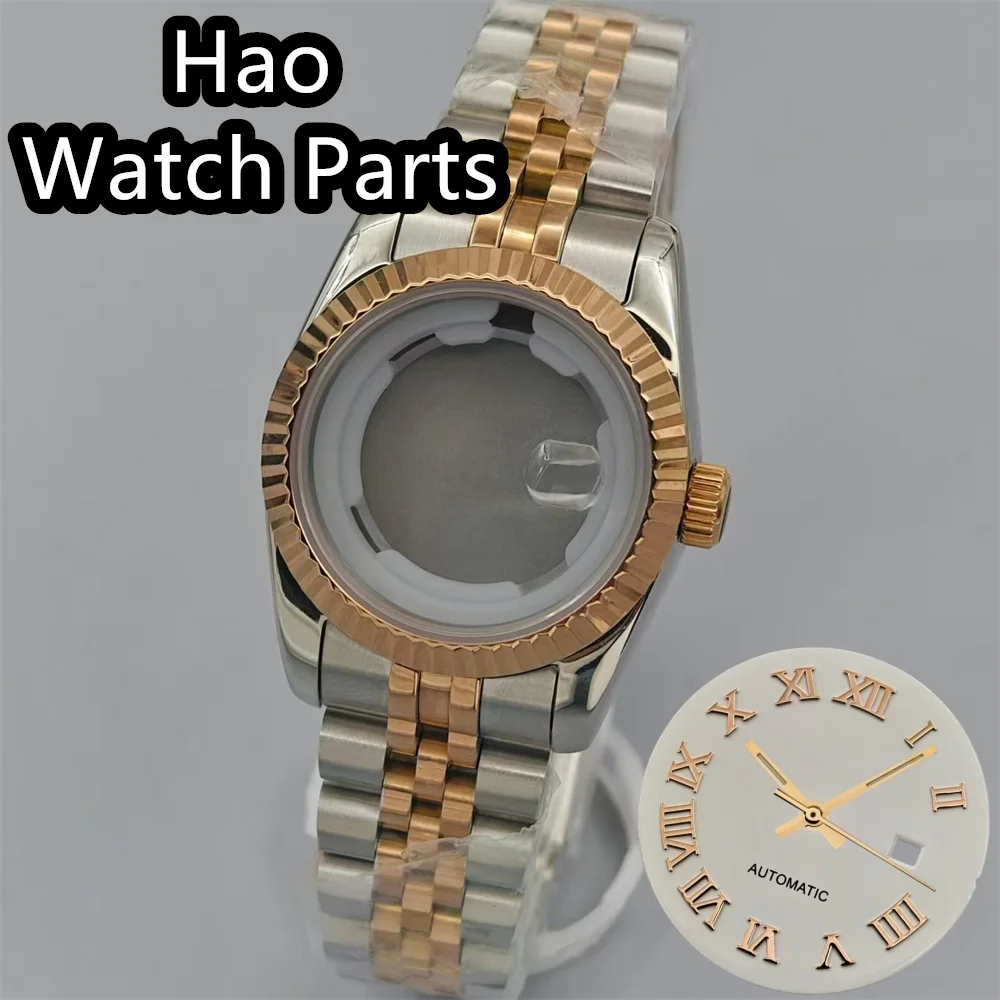 BLIGER 31 мм водонепроницаемый корпус из нержавеющей стали с сапфировым стеклом и циферблатом, ремешок для стрелок для женщин, подходит для NH05, механизм, дата