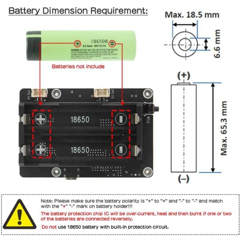 X1200 UPS Power Management Expansion Board With 5000mA Backup Supply Stable and Safe For RPi 5