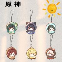 Cute Game Genshin Impact Kaedehara Kazuha Wanderer Balladeer Venti Xiao Cosplay Keychain Acrylic Keyring Phone Chain Fans Gifts