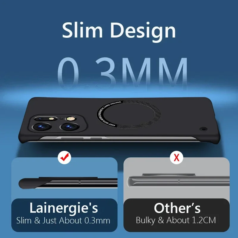 Etui na telefon OPPO Find X8 X3 X5 Pro bez ramki, kompatybilne z bezprzewodowym ładowaniem i magnetyczną cewką, z matowym tyłem. — zdjęcie produktu 4