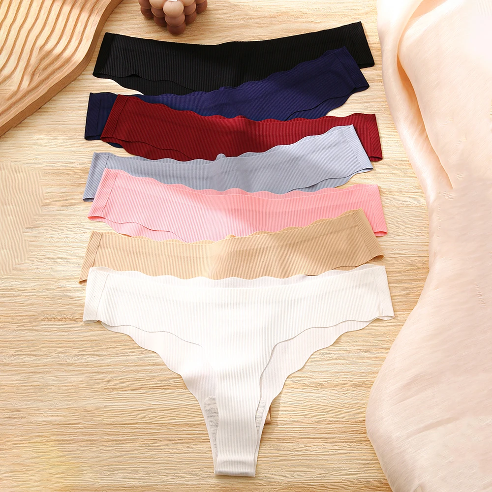 WarmSteps 7Pcs/Set Women\'s Thongs Panties Sexy G Strings Thongs Female Underwear Ruffles T-Back Sports Tangas 7 Pieces Lingerie
