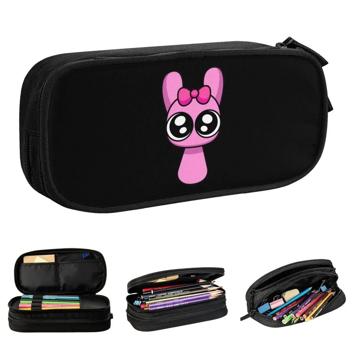 Cartoon Sprunki Incredibox Game Pencil Case Pencilcases Pen Holder Kids Large Storage Bag School Supplies Cosmetic Stationery