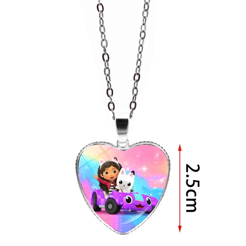 Gabbys Dollhouses قلادة لفتاة لطيف الخوخ القلب مجوهرات الأزياء سترة الديكور أنيمي الكرتون اكسسوارات الاطفال اللعب هدية #2