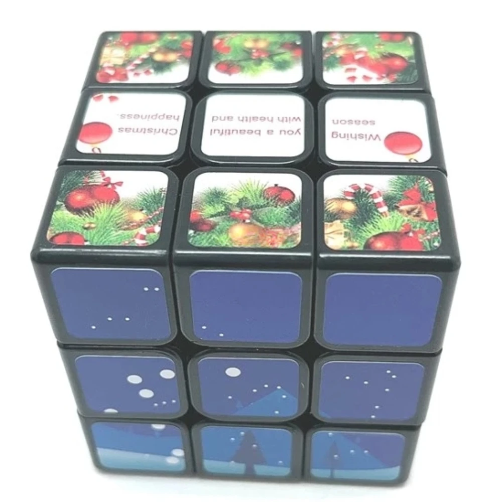 Calvin's puzle-cubo de Navidad para niños, juguete educativo de cuerpo negro, juegos y rompecabezas, 3x3, 3x3x3