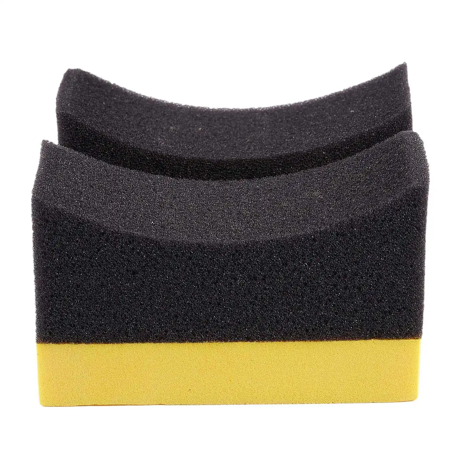 Cepillo de esponja contorneado para ruedas de coche, aplicador especial para limpieza de cubo de neumáticos, vestidor, encerado, pulido, 2 uds.