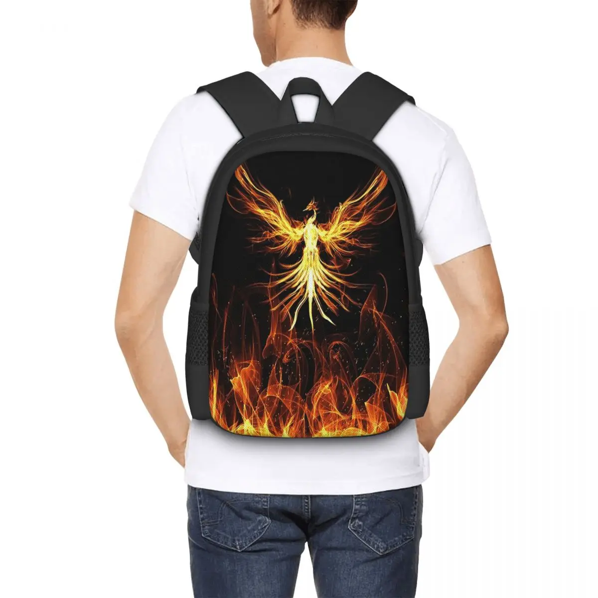 

Рюкзак для студентов с изображением величественного мифического феникса, школьная сумка, походный рюкзак для путешествий, модная сумка для книг, сумки на плечо для мужчин и женщин