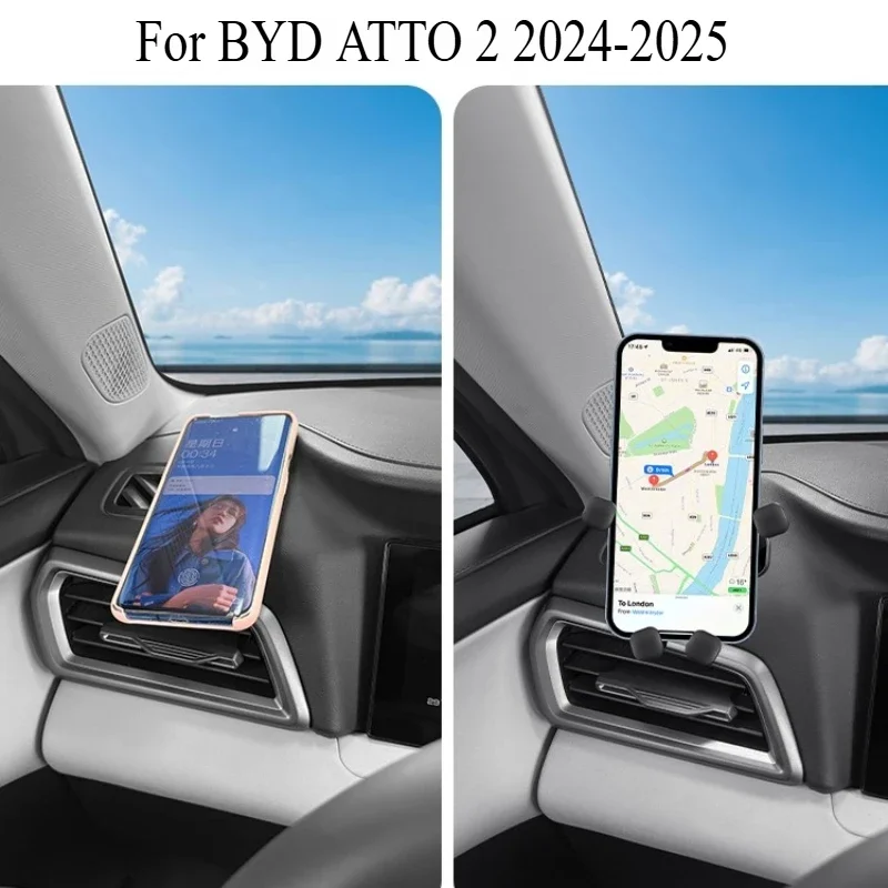 Car Mobile Phone Holder Navigation Dashboard Out of Trend Bracket For BYD YUAN PRO ATTO 2 2024-2025 Car Interior Supplies
