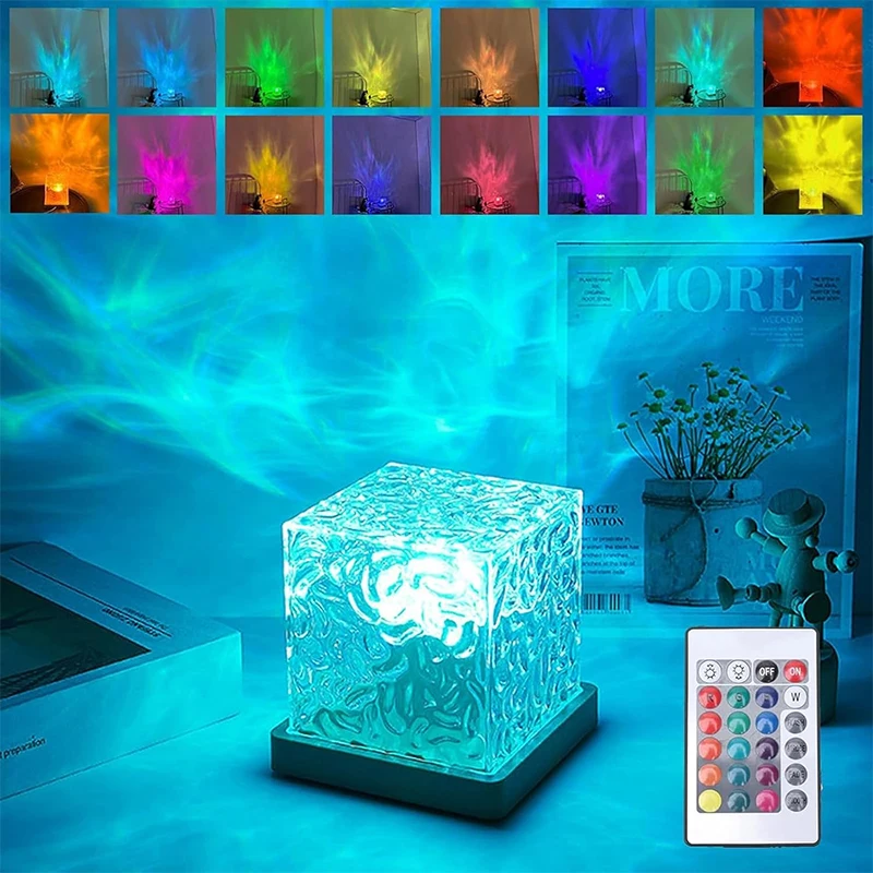 

Ocean Wave Projector Light 16 Colors Midnight Aura Aurora Glow Lamp Home Office Bar Restaurant Underwater Projector Night Light