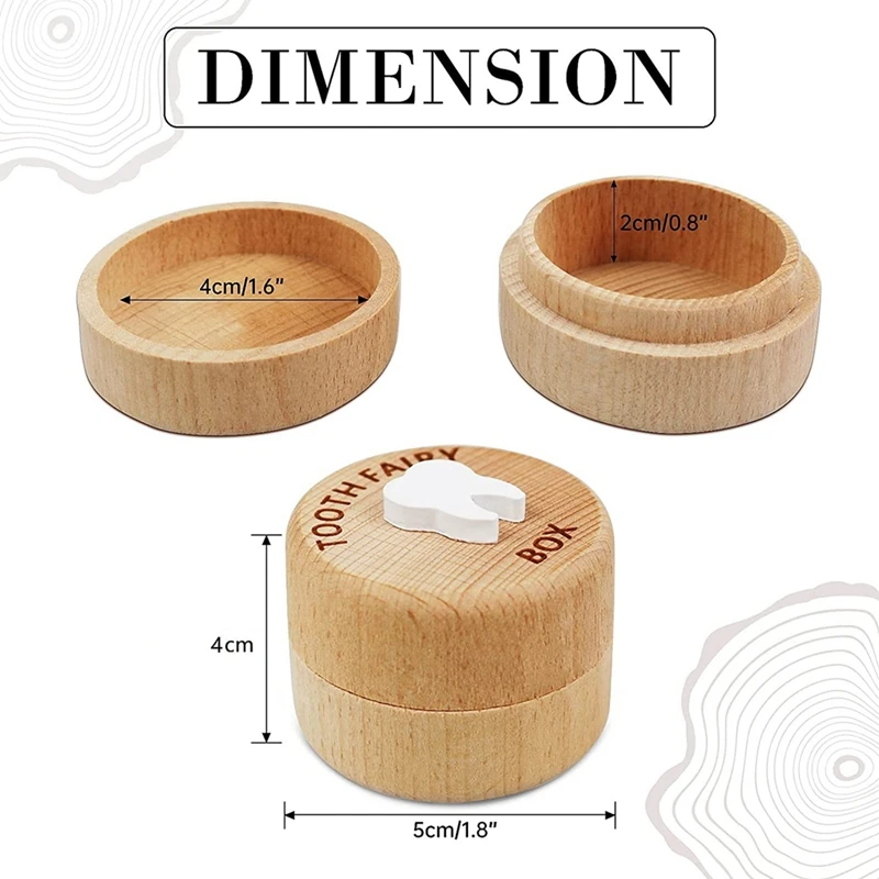 치아 요정 나무 상자, 귀여운 3D 조각 치아 낙하 보관 상자, 남아 및 여아용 선물