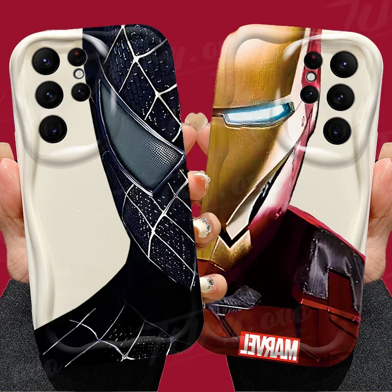 Marvel Anime Spider Man Soft TPU Wave Case For Samsung Galaxy S24 Ultra S23 S22 Plus S21 S20 FE A25 A55 A35 A15 A05 A05S Cover