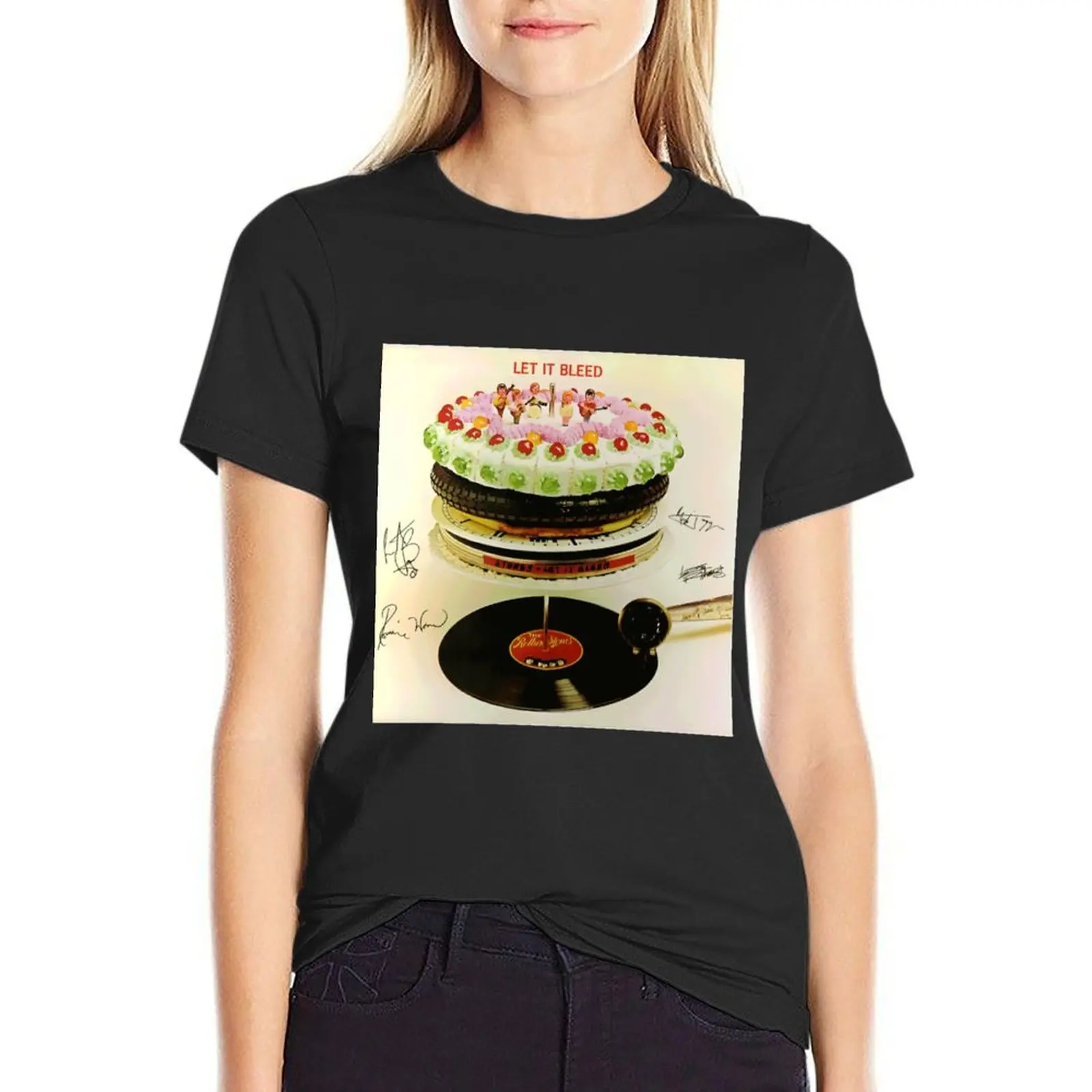 

Let It Bleed Album Birthday Cake T-Shirt sports fans heavyweights graphics korean fashion cat shirts for Women