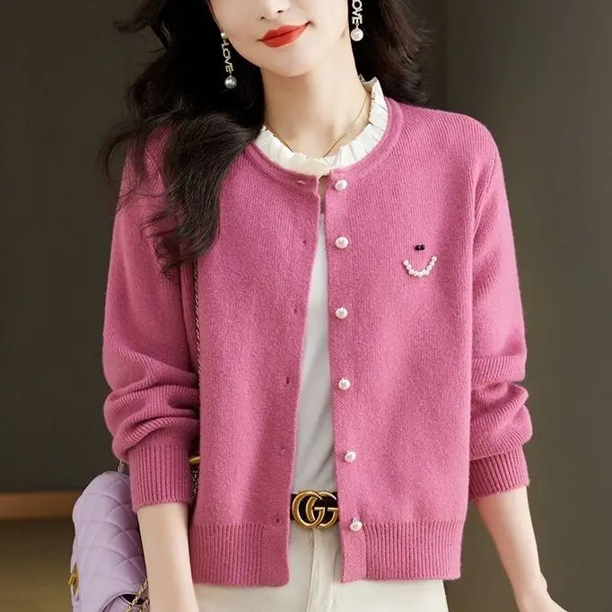 Early Spring Knitted Cardigan 2024 New Sweater Jacket Women\'s Korean Version Fashion Small and Stylish Spring and Autumn Styles