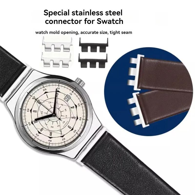 

17mm 19mm 21mm New Metal Connector for Swatch Watch End Links Watch Triple Port Adapter Strap Stainless Steel End Link Converter