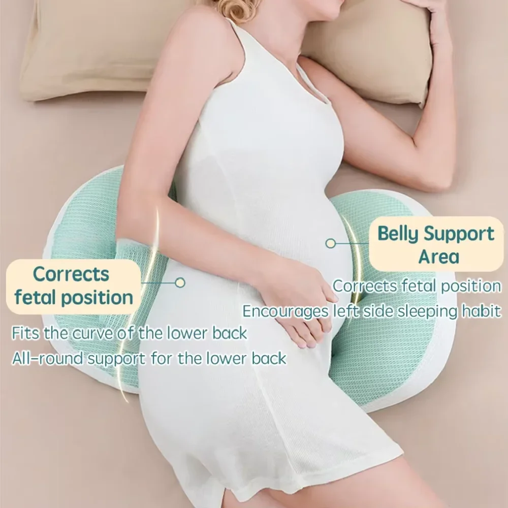 Pregnancy Body Cushion with 1pc Free Auxiliary Cushion, Cotton Waist Support for Pregnant Women Sleeping