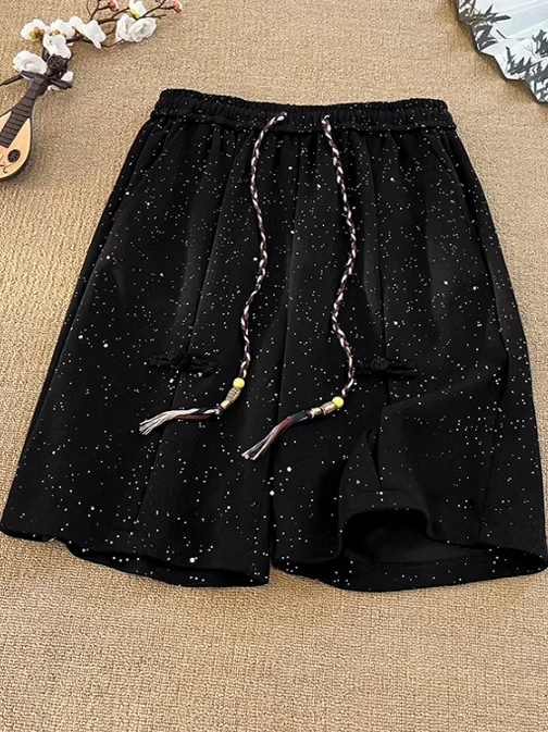 

Summer Large Size Men's Casual ort Pants Straight Leg Five-Quarter Length High Waist Loose Fit Faionable Streetwear