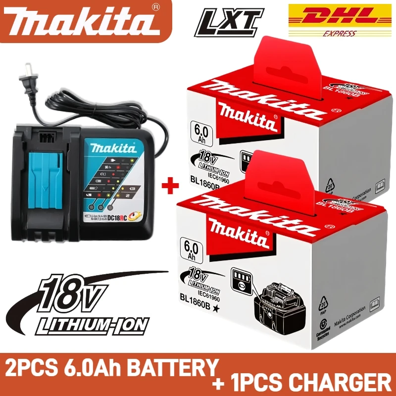 

100% Original Makita 18V Battery, 6Ah Rechargeable Battery,for DHP489 DGA404 DDF487 DTD173 DAS180 HR140D Makita 18V Power Tool