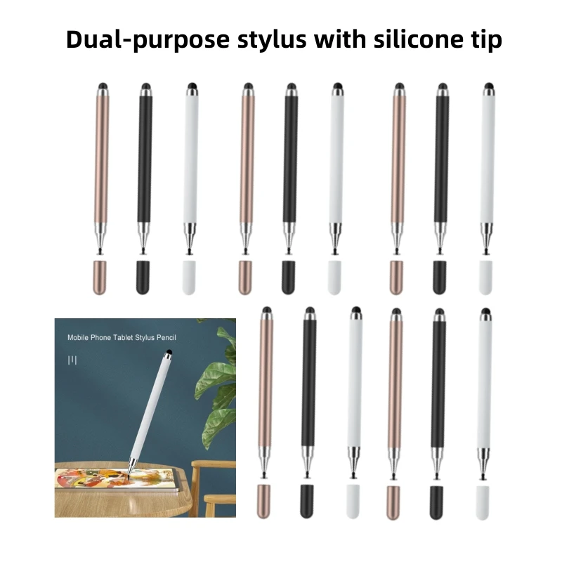 1 pz universale 2 in 1 penna stilo per IOS Android Touch Pen disegno matita capacitiva per IPad Xiaomi Tablet Smart Phone
