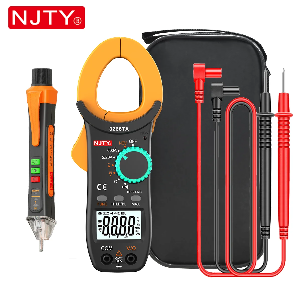 Multimeter Tester Suit Clamp Meter Electrical Combo Kit 600A AC Current NCV AC Voltage Tester Pen Breakpoint Finder Tools Set