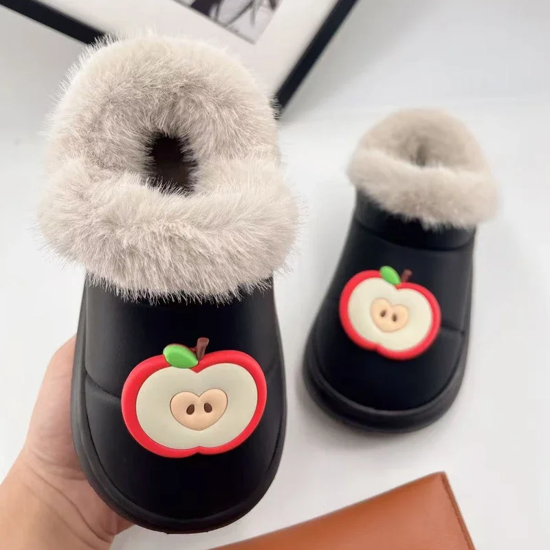 

Детские полусапожки, непромокаемые детские ботильоны, теплые, удобные, зима 2024, новая плюшевая обувь для мальчиков и девочек, мягкие мягкие туфли с круглым носком