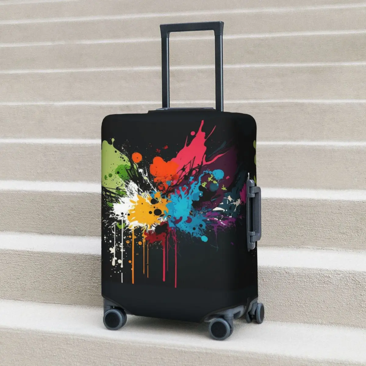 Color Splash Graffiti Suitcase Cover Creativity Texture Cruise Trip Vacation Strectch Luggage Case Protector