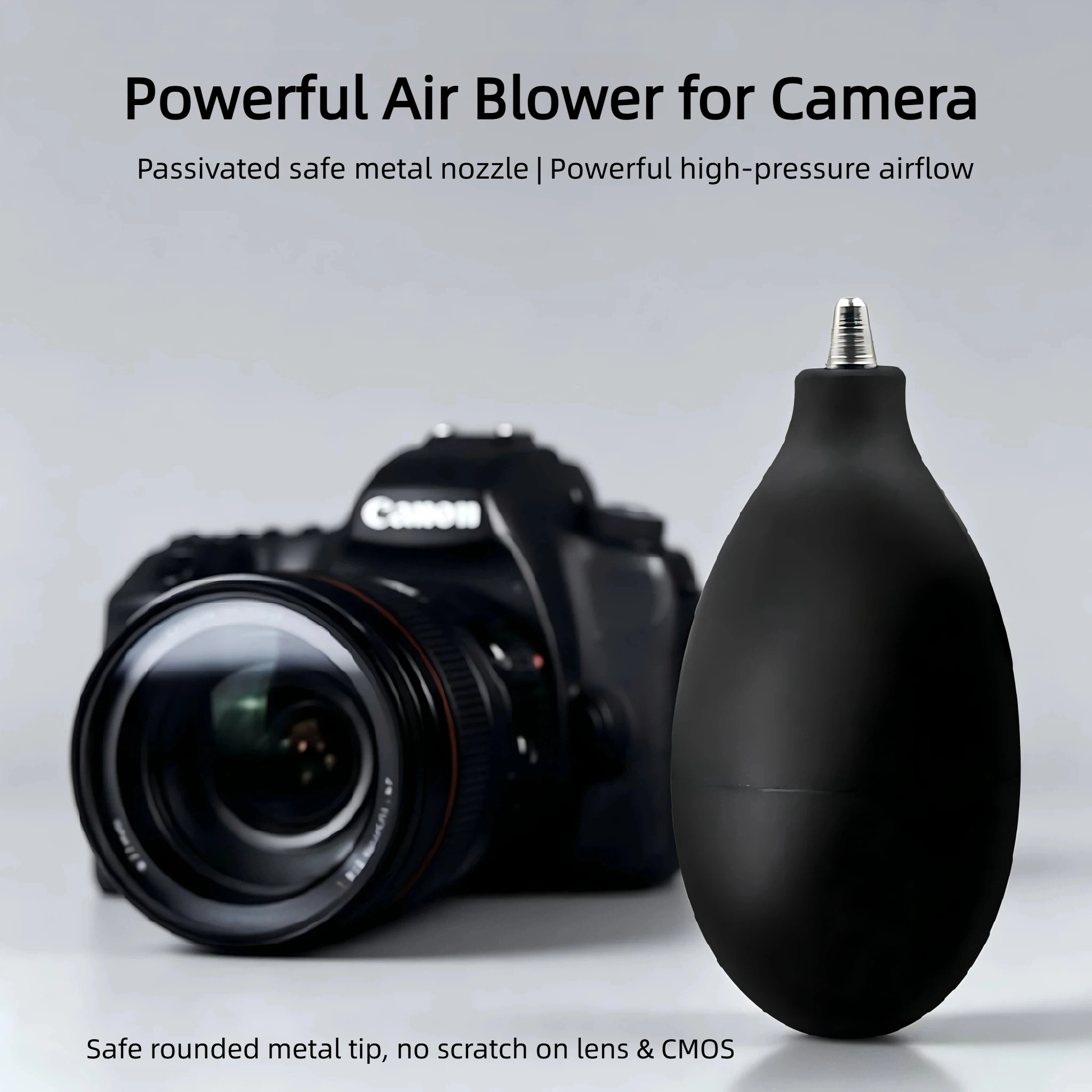 Professional Camera Lens CMOS Air Blower High-Pressure Dust Cleaner Precision Metal Nozzle Anti-Backflow Filter Photography Tool