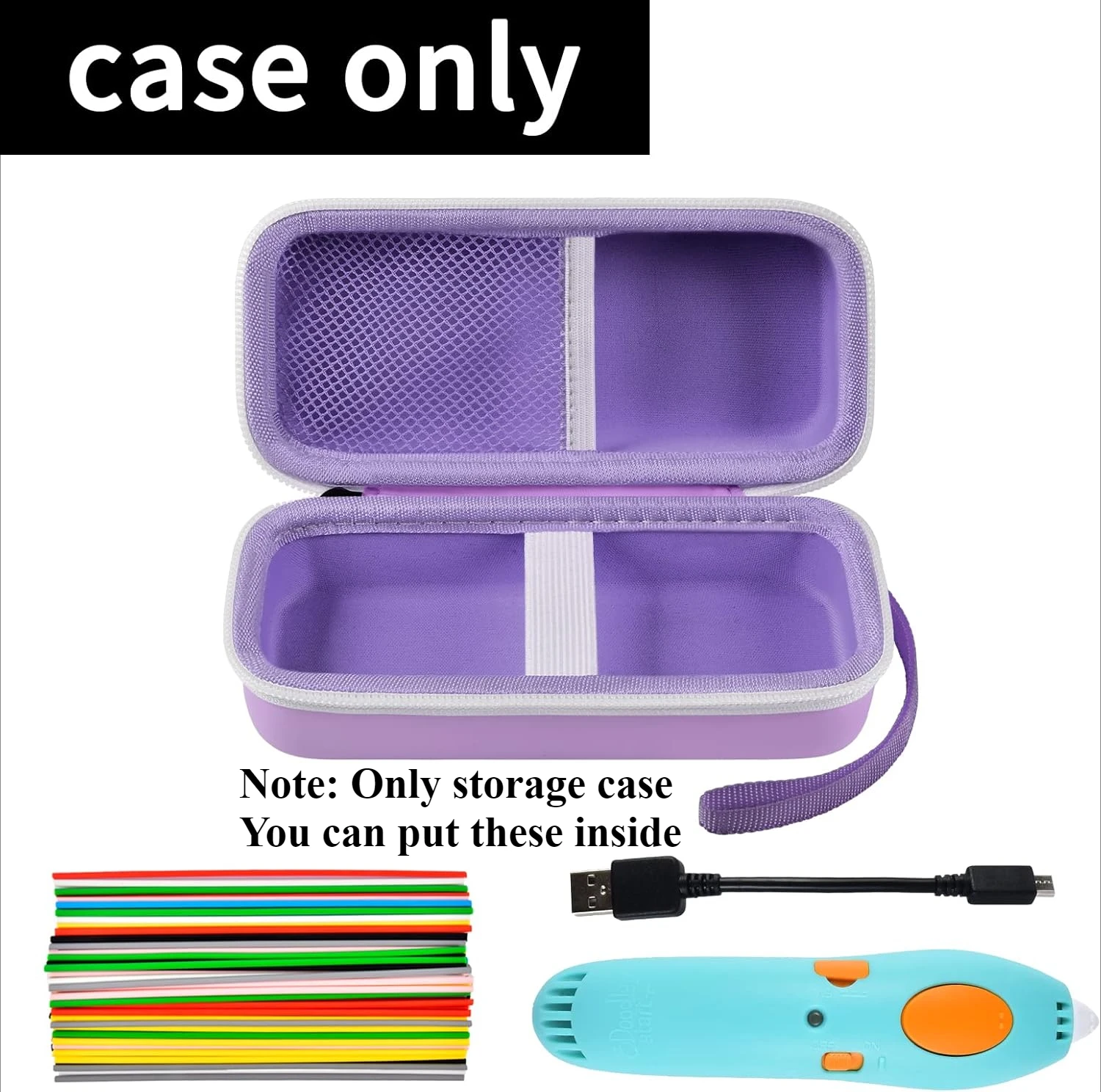 Case Compatible with 3Doodler Start+ Essentials for 3D Pen Set for Kids, for 3D Pens Storage Organizer  Fit for 3D Printing Pen