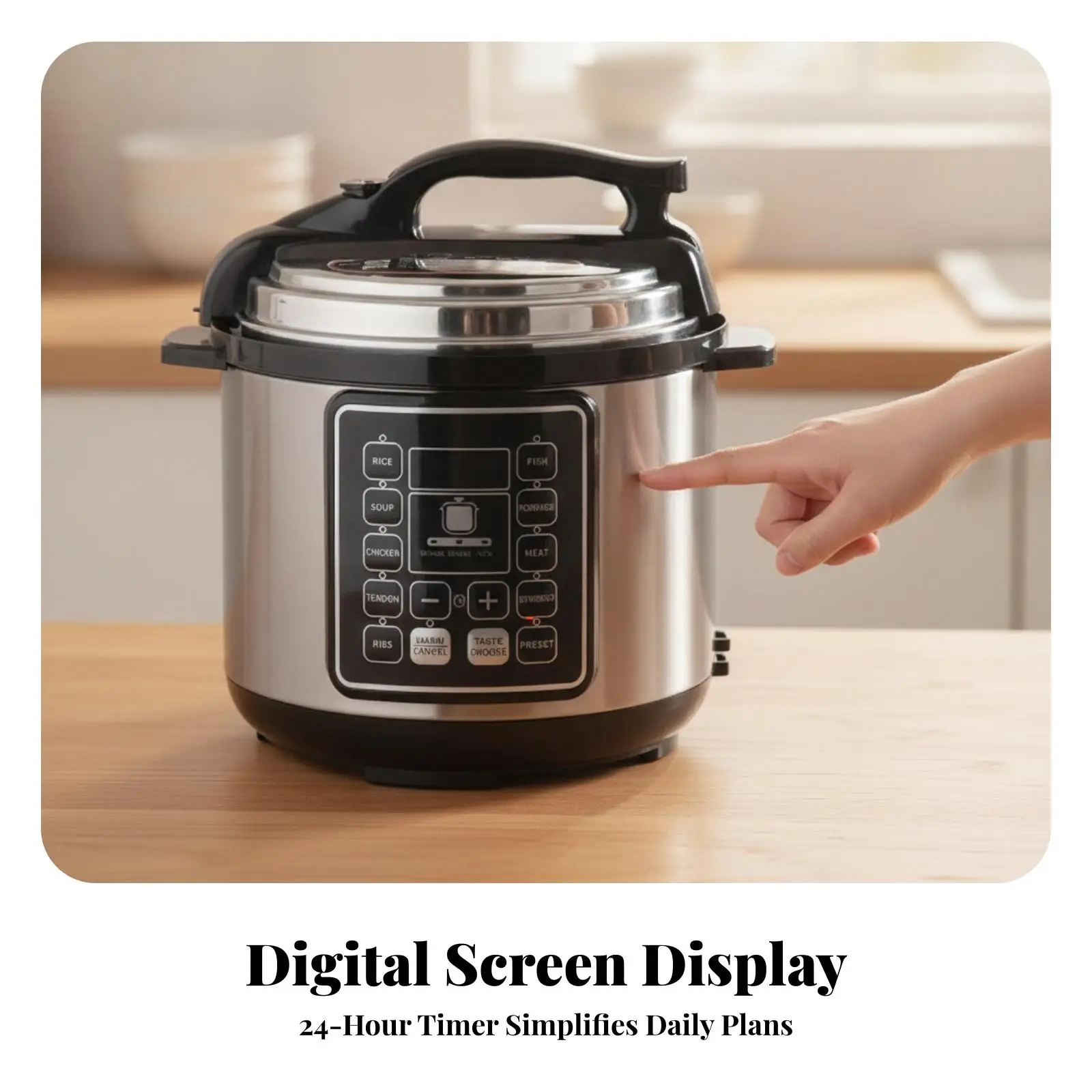 Stainless Steel Electric Pressure 6L Capacity, Digital pressure appliance, for Kitchen Countertop