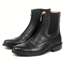 Aoud-Bottes d'équitation en cuir pour hommes et femmes, bottes équestres, chaussures à glissière de haute qualité