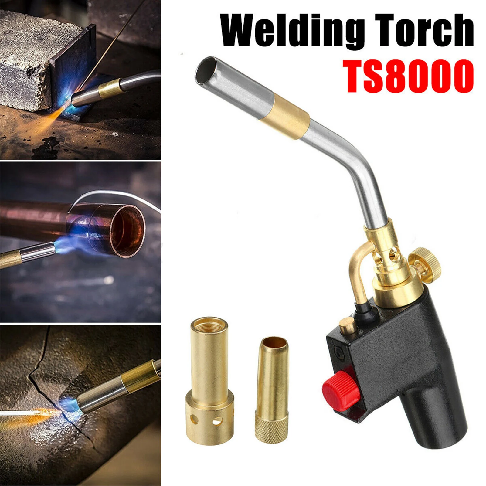 Maçarico de Solda TS8000 de Latão com Gatilho, para Gás Mapp e Propano de Alta Pressão, Ajustável