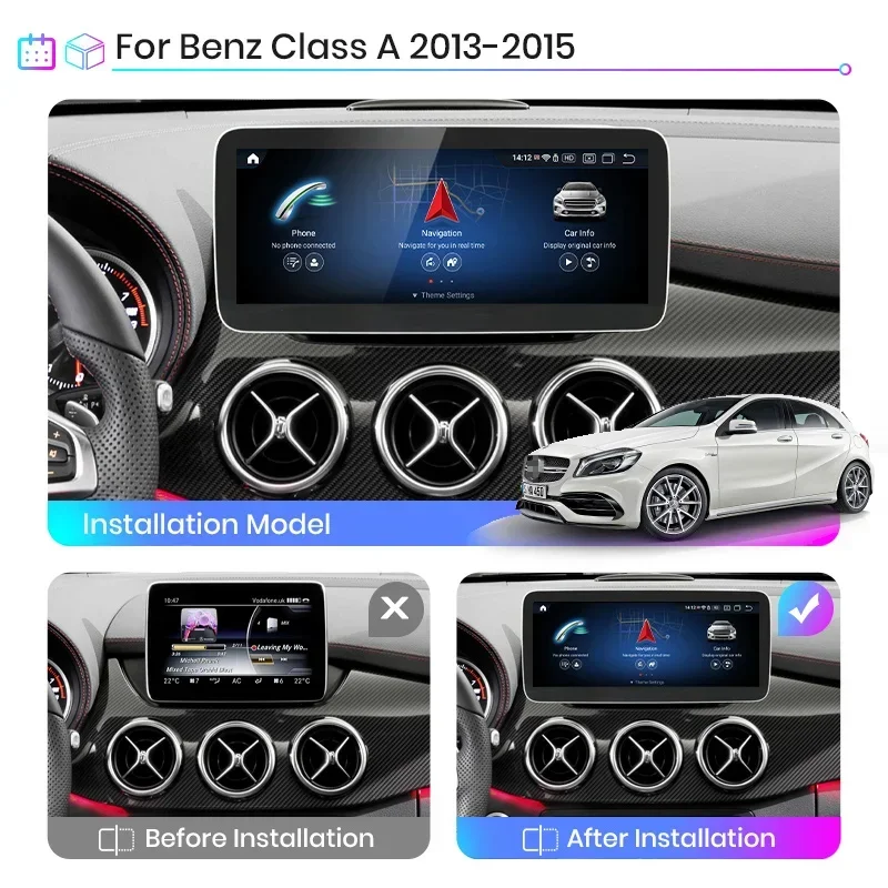 Junsun AI Voice Wireless CarPlay Car Radio Multimedia for Benz a Class W176 / GLA X156 / CLA C117 2013-2015 Navigation Player
