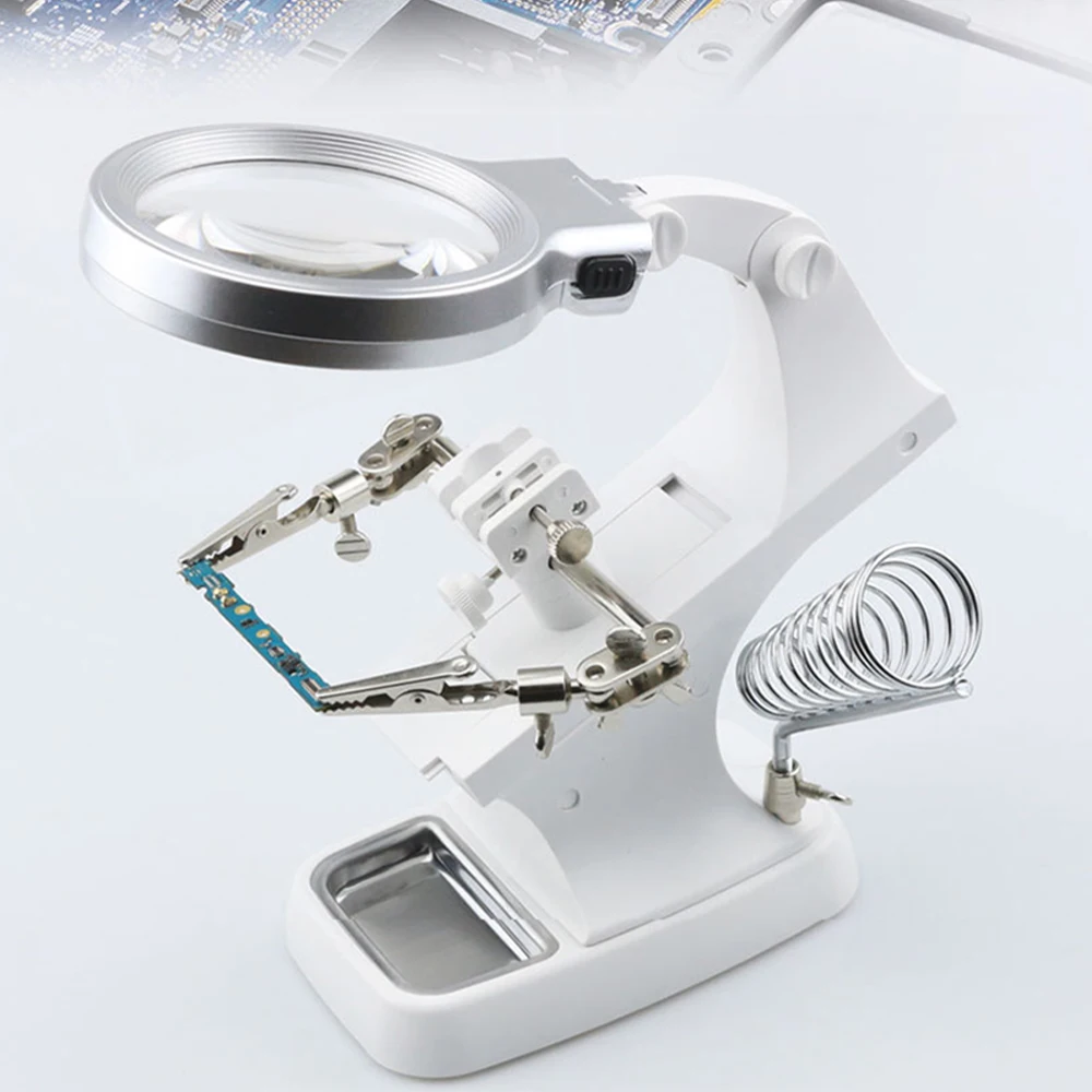 Magnifying Glasses LED Light Lamp Head Loupe Jeweler Headband Magnifier Eye Glasses Optical Glass Tool Repair Reading Magnifier