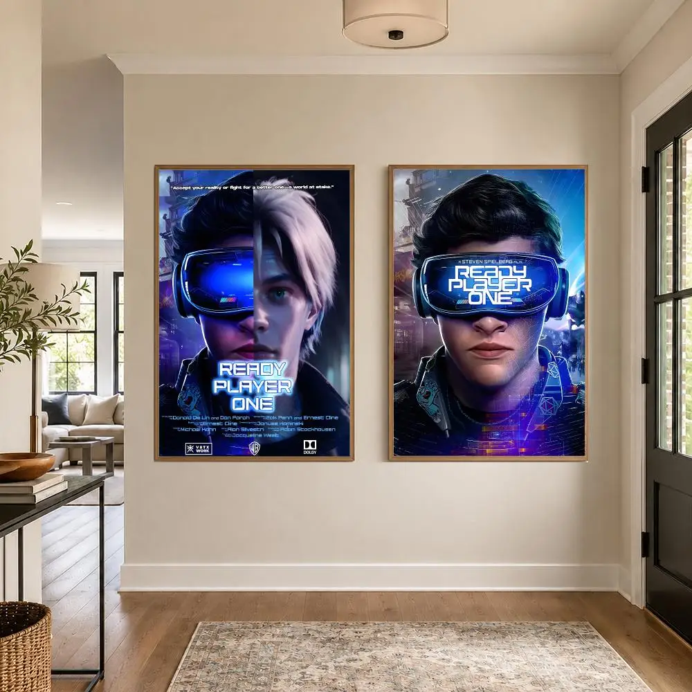 Movie R-Ready Player One Poster Graphic Wall Art Poster HD Waterproof PP Paper Print for Bedroom Living Room Office Decor Gift