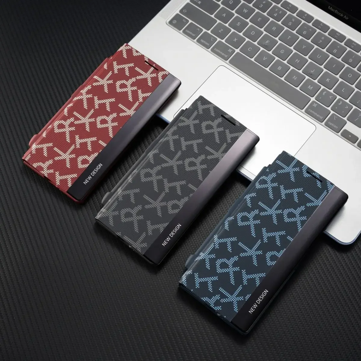 Words Aramid Fiber Pattern PU Leather Pen Slot Holder Hinge Case for Samsung Galaxy Z Fold 8 Ultra 7 6 5 Smart Armor Flip Cover