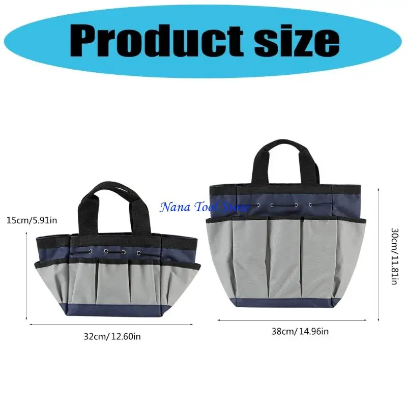 31GJ MultiPocket Garden Tool Bag Organizers Heavy Duty Fabric Cloth Waterproof Design