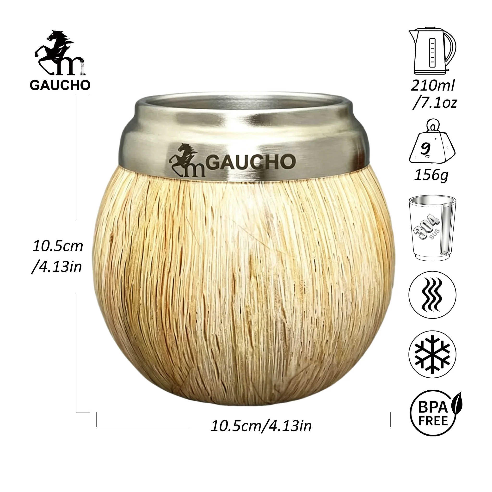 Gaucho Yerba Mate Satz Teerückstand‑Entferner Doppelwandiger Edelstahlbecher Bombilla Filterscheibe Reinigungsbürste Einfach Zu Reinigen – Detail 6