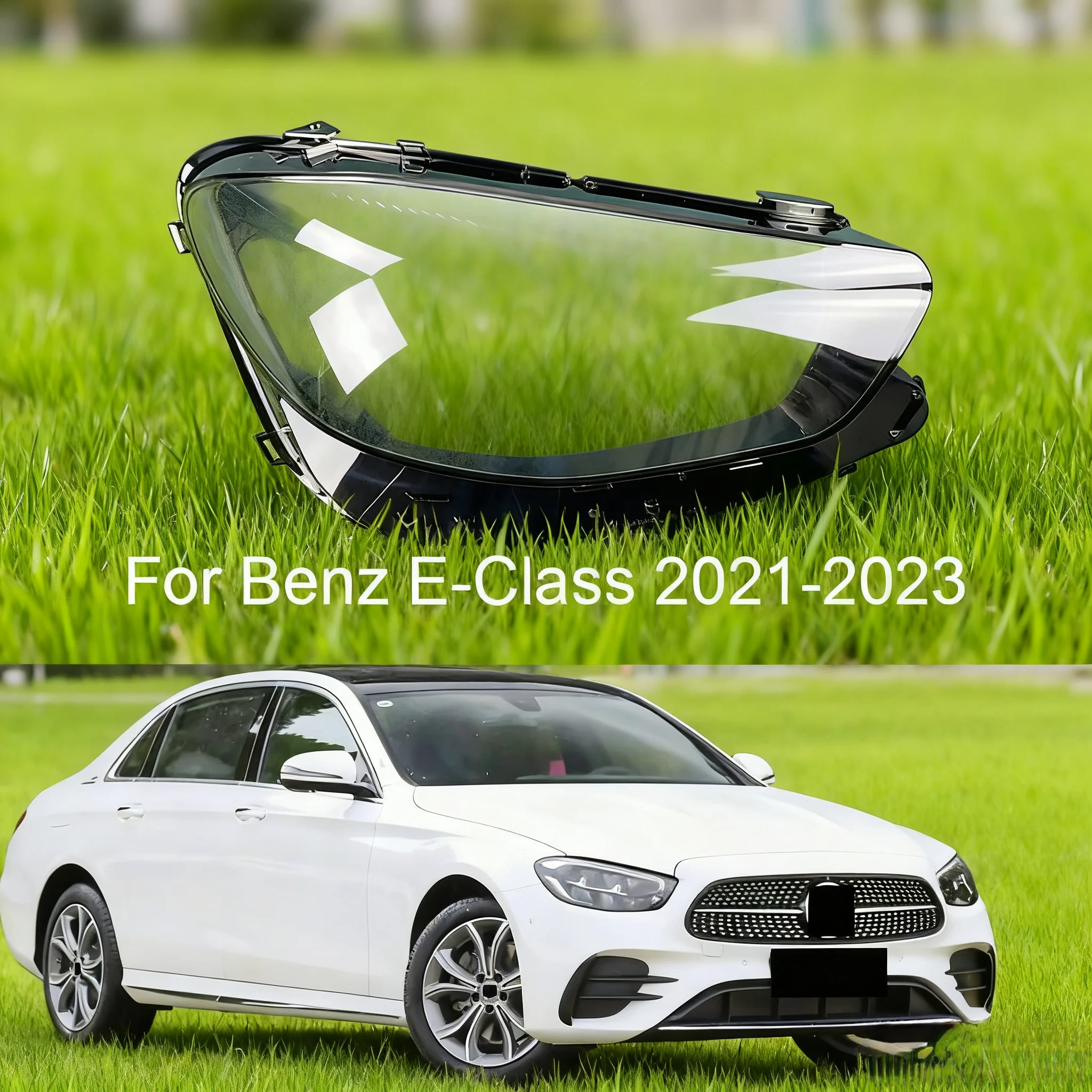 لمرسيدس بنز E-class W213 W238 2021 2022 2023 كشافات غطاء المصباح قذيفة عدسة شبكي استبدال عاكس الضوء الأصلي #5