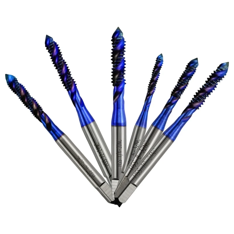 6Pcs เจาะชุด Bit สำหรับโลหะเส้นผ่านศูนย์กลาง 5.7/6.3/7.2 ซม.ชุดซ่อมเหล็กความเร็วสูง perforated Spirals Tap Drop shipping