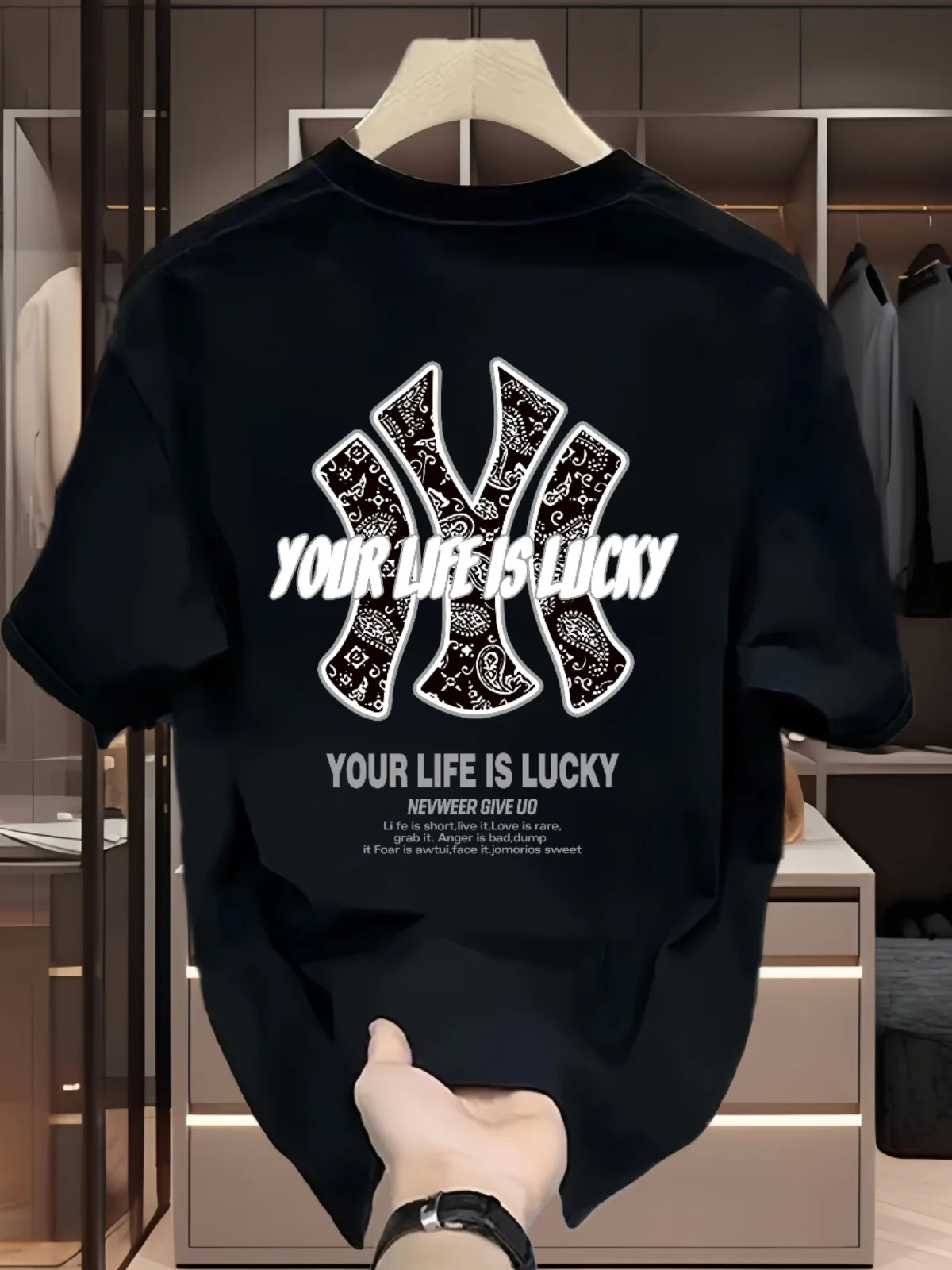 

Summer New 100% Pure Cotton Men's T-shirt, Casual and Versatile, Round-neck Short-sleeved T-shirt, Fashionable and Trendy Men's